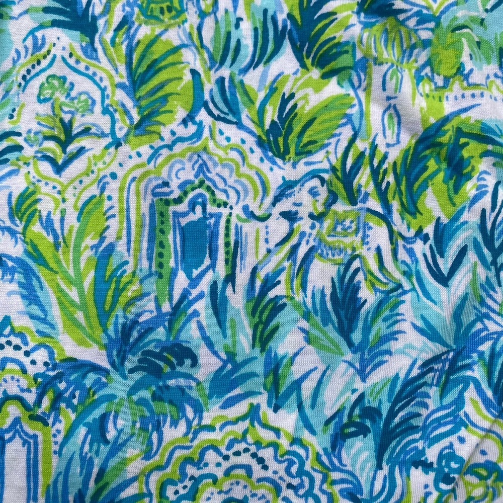 Lilly Pulitzer Idara Mini Romper XXS Green Blue Shorts Pom-Pom Resort Cruise - Picture 9 of 9